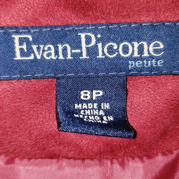 Women's Evan Picone Fuchsia/Raspberry Faux Suede Jacket - 8P - Picture 5 of 5
